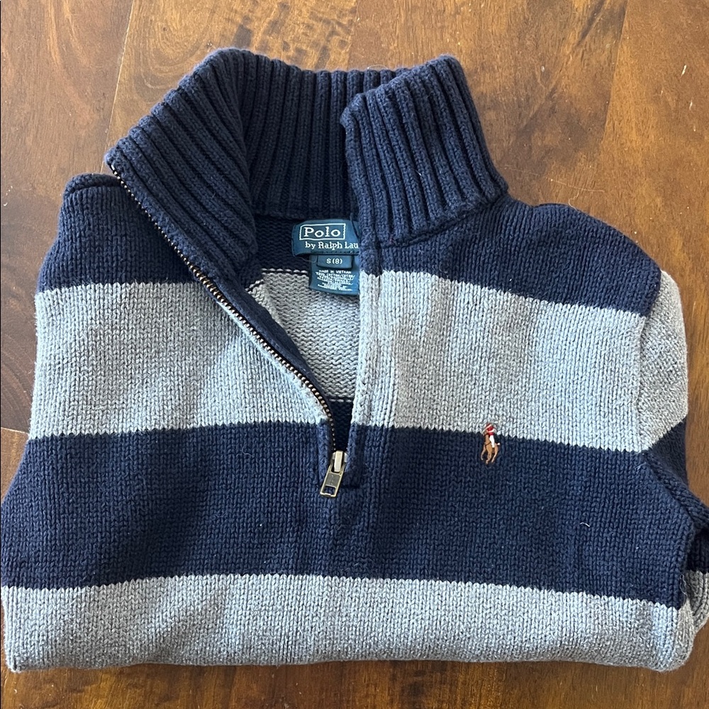 Polo by Ralph Lauren Boys Striped Zip-Up Sweater